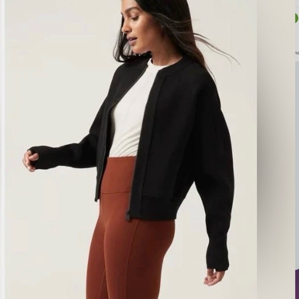 Athleta Black Bomber Jacket